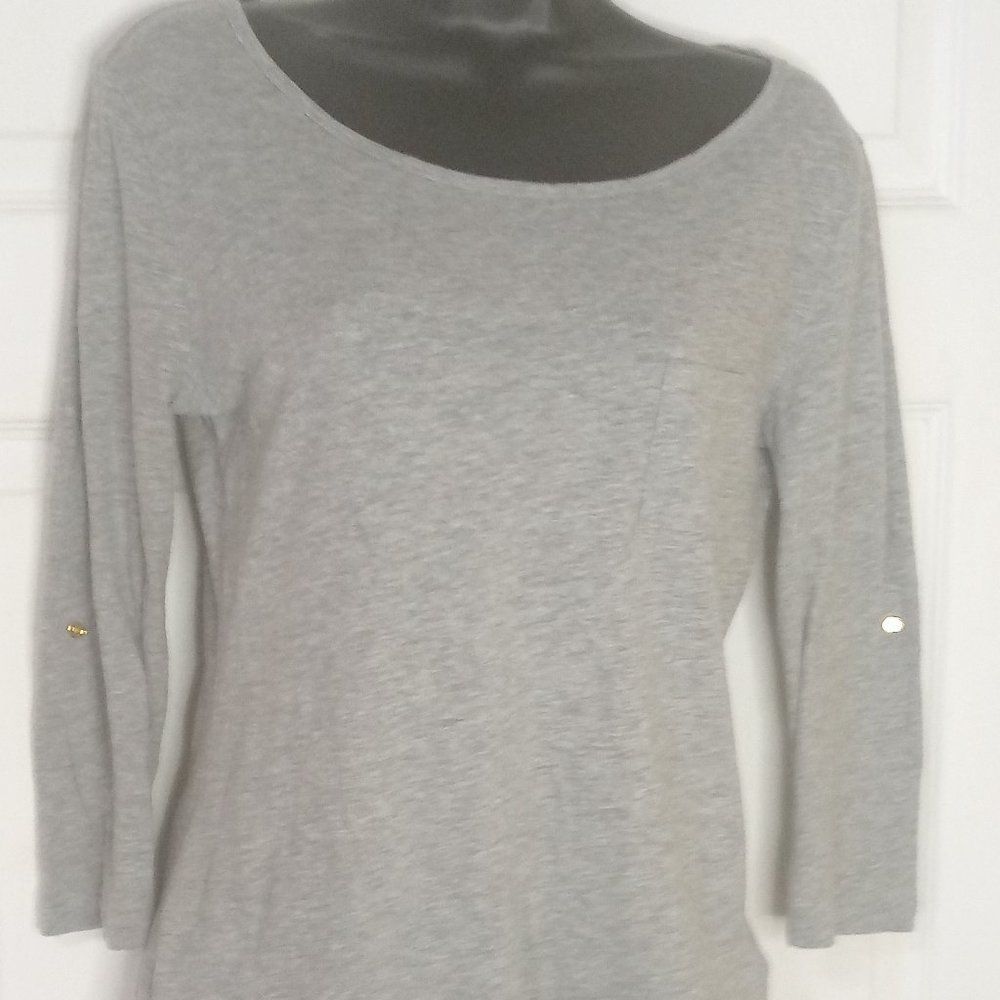 BANANA REPUBLIC COMFY GREY QUARTER LENGTH TEE SZ XS